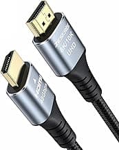 ZESKRIS 2m Cable HDMI 2.1 de 8 K, 4 K a 120 Hz, 8 K a 60 Hz, 144 Hz, eARC HDR 10 HDCP 2.2 2.3 cables HDMI para laptop, monitor, PS5, PS4, Xbox One, 8 K UHD TV