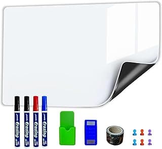 WEINIDASI Pizarra Blanca Magnética, Pizarra Blanca Adhesiva con Nueva Tecnología Resistente a las Manchas, para Dibujo de Niños, Escuela,Oficina, Hogar, Incluye Esponja y 4 Bolígrafos de Agua