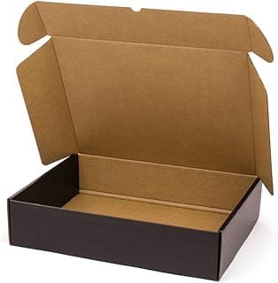 ONLY BOXES, Cajas De Cartón Negra para Envío Postal, Caja Automontable ideal para Regalo, Caja de Cartón Resistente, Dimensiones, Pack 20 (42x32x10 cm)