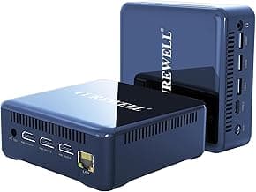 TUREWELL HSI 100 Mini PC, Mini PC Desktop con Alder Lake-N100, 16G DDR4 RAM 512GB SSD, WIFI6, 3 HD 2.1/BT 5.2/1000M Standard RJ-45, visualizzazione su 3 schermi