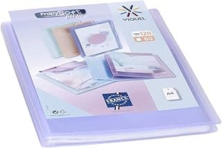 Viquel - Protección de documentos personalizable - Encuadernación A4 - Portafotos de 120 caras (60 bolsillos) Propysoft - Fundas transparentes y lisas - Morado translúcido