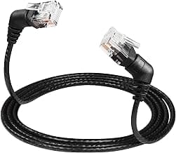 SinLoon Cat6a Cable Ethernet 360 ° Ángulo recto a ángulo recto Cable LAN de alta velocidad de 10 Gbps para enrutador, módem, PC, conmutadores, concentrador, computadora portátil (1M)