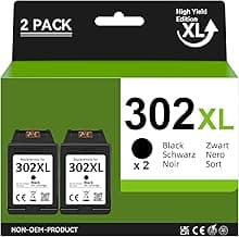 APEXCOLOR 302XL Negro Cartuchos de Tinta Remanufacturado para HP 302 XL Compatible para HP DeskJet 3639 1110 3632 3635 2130 3630 3636 3637 3638 Envy 4520 4522 4522 4525 4526 4527 4528 Impresora