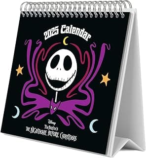 Calendario sobremesa 2025 Disney Pesadilla Antes de Navidad - Calendario 2025: base resistente | Calendario mesa 2025, Planificador mensual: con espacio para anotar y vista mensual global