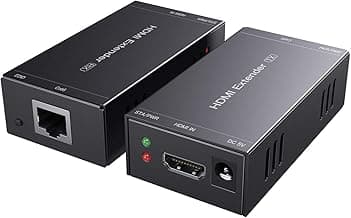 PWAYTEK Extensor HDMI 1080p a 60Hz, 3D, sobre un solo cable Cat5e/Cat6/Cat 7, Full HD, sin comprimir, transmisión de hasta 50 m, compatible con función EDID y POC (transmisor y receptor)