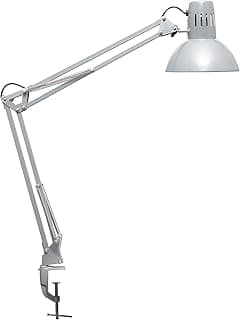 MAUL lampara escritorio MAULstudy | Lampara LED de pinza ajustable con brazo articulado para escritorio | Elegante lampara de mesa metálica LED | Exclusiva fuente de luz LED | Plata