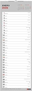 Miquelrius - Calendario de Pared 2025 Basic, Calendario 155 x 430 mm, Con espacio para anotar, Encuadernación espiral doble, Calendario 2025, Español