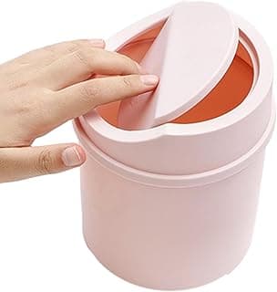 Papelera De Escritorio con Tapa Giratoria, Cubo De Basura Diminuto para Interior De Coche, Cocina, Dormitorio, Oficinas