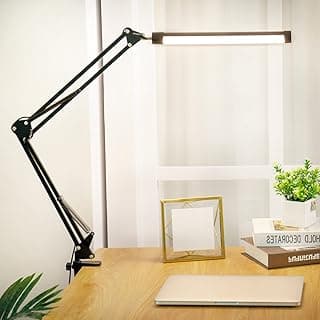 Led Lámpara De Escritorio, Ajustable Brazo Luz De Escritorio Con Abrazadera, Alimentado Por Usb Regulable Cuidado De Los Ojos Lectura Luz De Mesa, 3 Modos, 10 Niveles De Brillo, Función De Memoria