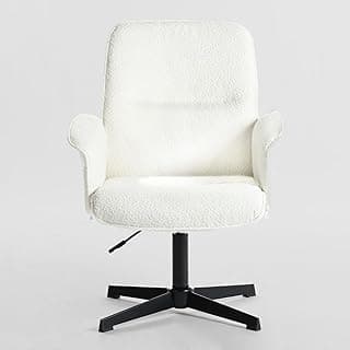 MEUBLE COSY Sillas de Escritorio Sillones de Maquillaje Giratoria Altura Ajustable con Reposabrazos para Estudio Dormitorio Oficina en Tela de Felpa