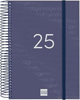 Finocam - Agenda Espiral Year 2025 1 Día Página Enero 2025 - Diciembre 2025 (12 meses) Azul Español