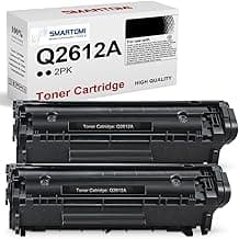 SMARTOMI 12A Q2612A Compatible para HP 12A Q2612A Cartuchos de Tóner para Laserjet 1010 1012 1015 1018 1020 1022 1022n 1022nw 3020 3030 3050 3052 3055 M1005 M1005mfp M1319 M1319f (Negro, 2 Paquetes)