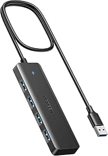 UGREEN Hub USB 3.0 con 4 Puertos Adaptador Ladron Multipuertos 5Gbps Alta Velocidad Compatible con MacBook Pro Air iMac Surface XPS PC Portátil Disco Duro Teclado Ratón PS5 (60cm)