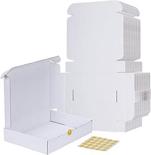 RLAVBL 28x20.4x5.1 cm Caja de Carton con Tapa para Envios de Paquete, 25 Pack, Cajas Carton Mudanza o Almacenaje, Blanco