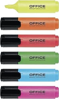 OFFICER PRODUCTS PRODUCTS 17055319-99 - Rotuladores fluorescentes (6 unidades, tinta no tóxica, punta biselada, grosor de trazo 2-5 mm), color amarillo, rosa, verde, rojo, azul