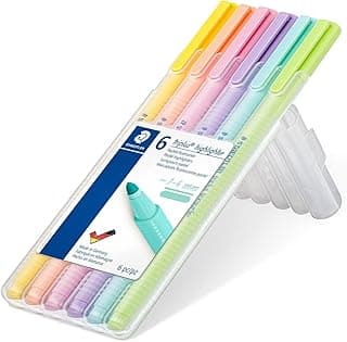Rotulador Staedtler Triplus Highlighter, forma triangular ergonómica, juego con 6 colores pastel, ancho de línea 1 – 4 mm, 362 CSB6
