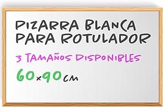 Pizarra Blanca, Pizarra con Marco de Madera para Pared con Material de Montaje, Pizarra para Bodas, Niños, Escuela y Hogar, Pizarra Pared ideal Aulas, Restauración y Eventos - Ofituria (60x90)