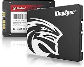 Kingspec SSD 512GB 2,5" SATA III, TLC 3D NAND Flash Disco Duro Interno, Lectura de Hasta 570 MB/s, para Escritorios/Computadoras Portátiles/Todo en Uno