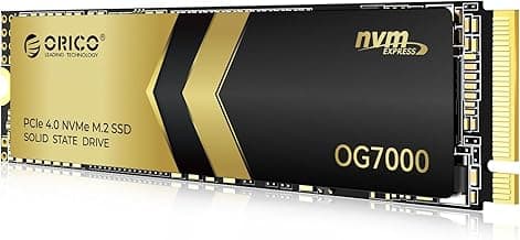 ORICO OG7000 1TB NVMe SSD, PCIe Gen4 M.2 SSD, hasta 6600MB/s, Solución Térmica de Grafeno, Ideal para Edición 4K, Renderizado 3D, Creación de Contenido, Compatible con PS5 y PC