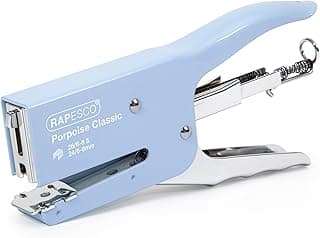 Rapesco 1346 Porpoise Grapadora Clásica de Tenaza, Capacidad para 45 Hojas, Celeste