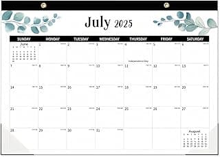 Calendario de Pared 2025-2026, 43x30,5 cm Planificador Mensual Enero 2025 a Junio 2026, Calendario Familiar de 18 Meses, Calendario Mensual Grande, Calendario Colgante para Casa Escuela Oficina