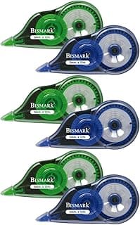 Bismark - Tipex Cinta Correctora Blanca, 5 mm x 12 metros, Set Cintas Correctoras Ideal para Material Escolar y Papeleria Oficina, Útil para Borrar y Escribir de Inmediato (Pack de 6)