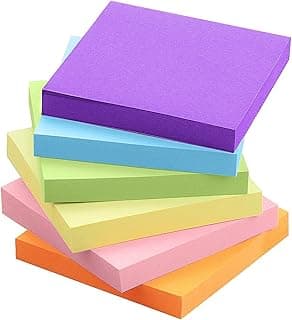 Ceysin 600 notas adhesivas, 76 x 76 mm, 6 colores, notas adhesivas superadhesivas, reutilizables, para oficina, estudio o casa