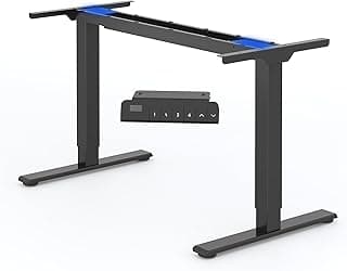 FLEXISPOT E1 Pro Escritorio Elevable Eléctrico con 2 Motores y 2 Patas Escritorio Ajustable en Altura de Acero con 4 Funciones de Memoria Standing Desk, Carga de 100kg(Marco en Negro)