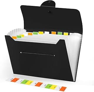 Brencco Carpetas Archivadoras Escolar, Carpeta Clasificadora, Carpeta Acordeon A4, Archivador, Carpeta Organizadora de 13 Bolsillos, Carpeta con Separadores para Office, School, Home