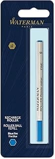 Waterman recambio para bolígrafos roller, punta fina con tinta azul, paquete de 1