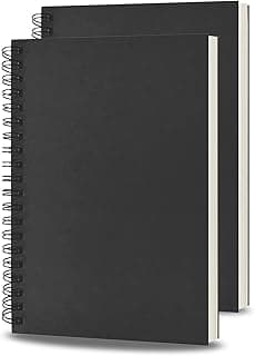 Yolistar Pack de 2 Bloc de Notas Espiral A4,Cuaderno en Blanco A4,Espiral Cuaderno de Bocetos,Cuaderno de Notas Tapa Blanda Cubierta de Kraft,Cuaderno de Bocetos,Diario de Tema