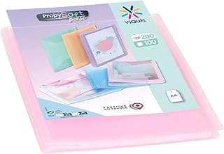 Viquel – Portavistas A4 200 vistas – Portadocumentos personalizable – 100 fundas de calidad lisa, color rosa pastel