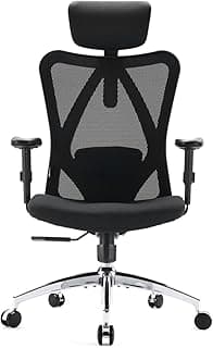 SIHOO M18 Silla Ergonómica de Oficina, Silla de Escritorio con Soporte Lumbar Ajustables, Reposacabezas y Apoyabrazos, Malla Giratoria, Mecanismo de Inclinación, Carga máxima de 150 kg/ 330LB