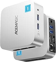 ACEMAGICIAN Mini PC,Ιntel Alder Lake-N150 (hasta 3,6 GHz), 16GB DDR4 512GB SSD Mini Ordenadores de Sobremesa para Oficina/Espectáculo【Dual Display 4K UHD/WiFi 5/ BT4.2】