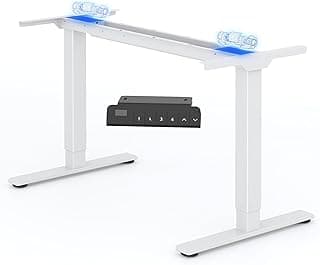 FLEXISPOT E1 Plus Estructura Escritorio Elevable Eléctrico Marco de Escritorio de Altura Regulable, Standing Desk Mesa Elevable Eléctrico con 2 Motores 4 Botones de Memoria-Blanco