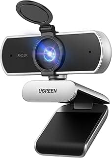 UGREEN Webcam 2K 30FPS Full HD USB Webcam para Ordenador Enfoque Fijo Plug and Play para Windows MacOS Linux Streaming Youtube Skype Call Video Zoom Videoconferencia(Gris Plata)