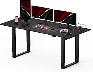 SANODESK QS2 Escritorio Elevable Eléctrico 180x80 cm con 2 Motores - Mesa de Pie Ajustable en Altura para Oficina y Gaming con 4 Patas, Sistema de Memoria, Color Negro