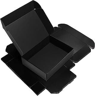 RLAVBL 30.5x22.9x7.7cm Caja de Carton con Tapa para Envios de Paquete, 6 Pack, Cajas Carton Mudanza o Almacenaje, Negro