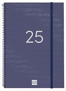 Finocam - Agenda Espiral Year 2025 Semana Vista Horizontal Enero 2025 - Diciembre 2025 (12 meses) Azul Español
