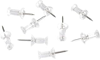 Amazon Basics Chinchetas, cabeza de plástico transparente, punta de acero, 100 unidades