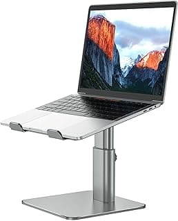 BESIGN LSX6N Soporte Portátiles, Soporte de Aluminio Ergonómico Ajustable para Portátiles, Compatible con Portátile de 10-14 Pulgadas, Gris
