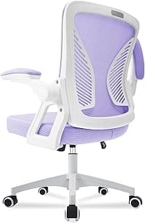 Milacyee Silla de Oficina Ergonómica,con Soporte Lumbar, Ruedas Giratorias de 360 Grados,Malla Transpirable,Reposacabezas Ajustable,Reposabrazos Regulables en Altura, (Violeta)