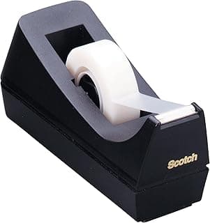 Scotch Dispensador de Cinta Adhesiva, Color Negro, 25 x 19 mm - Rellenable para la Escuela, el Hogar y la Oficina