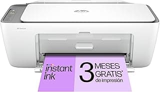 HP DeskJet 2820e 588K9B, Impresora multifunción de inyección de tinta A4 a color, Conexión Wi-Fi, Impresión a doble cara manual, Hasta 7,5 ppm, 3 meses de impresión Instant Ink con HP+, Blanca