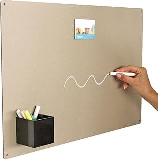 KalaMitica - Pizarra Magnética de Pared - Pizarra de Acero Escribible con Tiza y Borrable, Tablero Imantado para Imanes - Beige, 56x38 cm