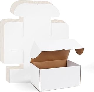 RLAVBL 30.5x20.3x15.3cm Cajas de Carton con Tapa para Envios de Paquete, 15 Pack, Cajitas de Papel Kraft para Regalo o Embalaje, Blanco
