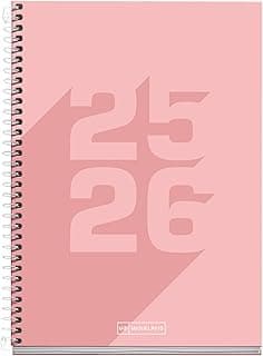 Miquelrius - Agenda Escolar 2025 2026, Planificador 10 Meses: Septiembre a Junio, Tamaño 150 x 213 mm, Día Página, Cubierta de Cartón Forrado, Espiral metálico, Español-Inglés