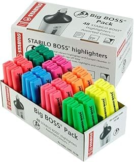 STABILO - Marcador fluorescente BOSS ORIGINAL - Pack con 48 unidades en colores surtidos