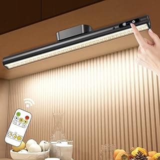 Hapfish Lampara LED Escritorio 4000mAh, Flexo LED Escritorio Sin Cable con Mando a Distancia, Luz Armario USB Recargable Magnetica Inalambrica, Lámpara Pared Pilas para Cocina Mesa Estanteria Espejo