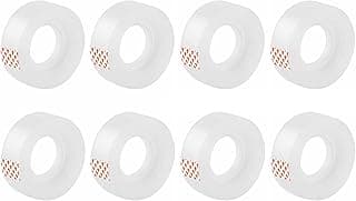D.RECT Cinta Adhesiva de Oficina Transparente 8 Rollos, 18 mm x 20 m